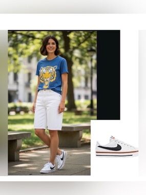 Nike Court Legacy Sneakers in white and brown Youth 6.5  Womens 7.5  Unisex NWT